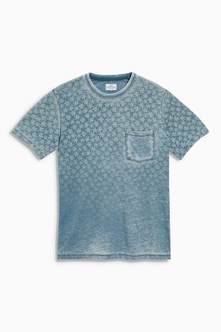 Blue Burnout All-Over Print T-Shirt